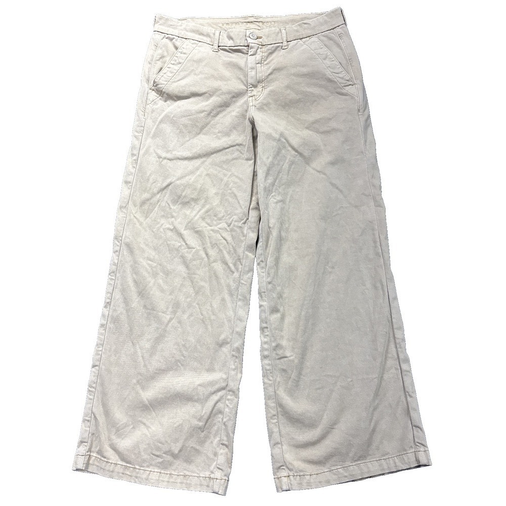 American Eagle Skater Trousers Women 12 32x29 Khaki Baggy Wide Leg Stretch